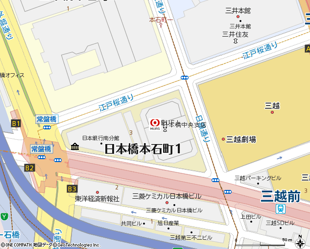 日本橋中央支店付近の地図
